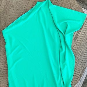Green, one shouldered cocktail dress
